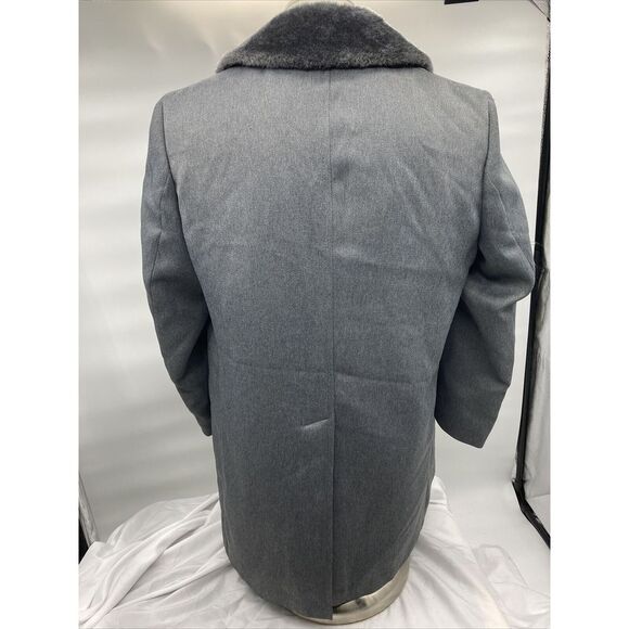 VTG London Fog Over Top Coat Sherpa Lined‎ Wool Gray Mens 40 Short - Picture 6 of 12
